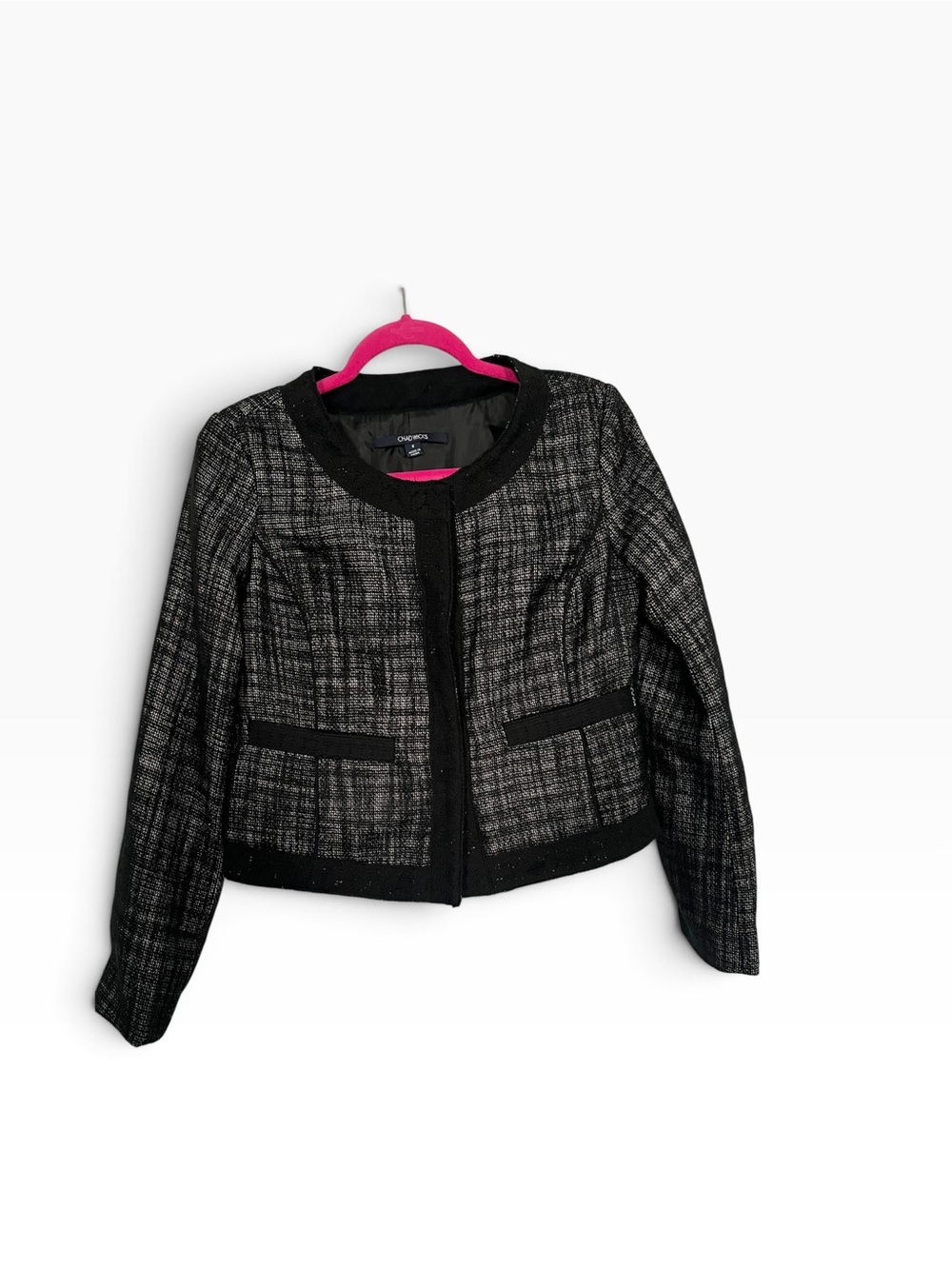 Chadwicks Black Tweed Cropped Blazer